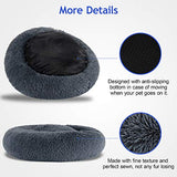 Dog Bed, Comfortable Round Donut Cuddler Pet Bed, Self-Warming Faux Fur Dog Cat