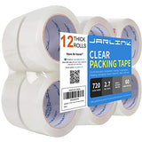 JARLINK Clear Packing Tape (12 Rolls), Heavy Duty Packaging Tape