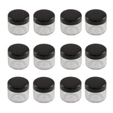 50Pcs Empty Refillable Clear Plastic Travel Cosmetic Cream bottle Jars with Black Lid For Cosmetic Sample Packing Makeup Face Cream Eye Cream Ointment(10g/0.33oz)