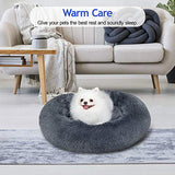 Dog Bed, Comfortable Round Donut Cuddler Pet Bed, Self-Warming Faux Fur Dog Cat