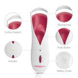 TOUCHBeauty Heated Eyelash Curler, Electric Lash Curler Safe with Smart Silicone Heating Pads and Efficient with Fast Heating Up Perfect for All Eye Shapes, Natural Curling and Long Lasting (Red)