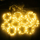 HOME LIGHTING Window Curtain String Lights, 300 LED 8 Lighting Modes Fairy Copper