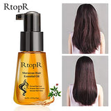 RtopR Moroccan Hair Essential Oil - Prevent Hair Loss, Hair Care Essential Oil for Dry Damaged Hair Men and Women, Healthier Scalp Soft and Light Care for Damaged Hair, Giving Shine and Gloss