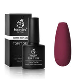 Beetles Gel No Wipe Matte Top Coat with 6 Pcs Aquamarine Mermaid Gel Polish set
