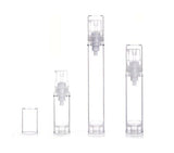12PCS Clear Empty Portable Refill Airless Vacuum Pump Bottles Cosmetic Make-up Cream Lotion Sample Travel Packing Toiletries Liquid Storage Container Vial Jars for Emulsion Face Cream Shower Gel