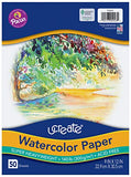 UCreate Watercolor Paper, White, Package, 140 lb., 9" x 12", 50 Sheets