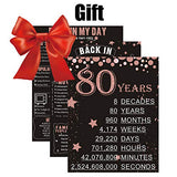 Homanga 80th Birthday/Anniversary Poster, Rose Gold 3 Pieces 11”x 14” Back In 1941 Sign