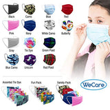 WeCare Kids Disposable Face Masks, 50 Asstd Tie Dye Masks, Individually Wrapped