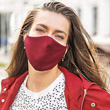 4 Layer Washable Satin Face Mask Burgundy Red with Filter Pocket Reusable Silk
