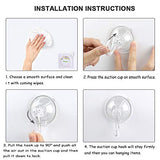 VIS'V Wreath Hanger, Large Clear Reusable Heavy Duty Wreath Hanger Suction Cup