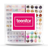 5 Box 11440pcs Nails Rhinestones and 36 Pots Foils Flakes, Teenitor Professional Nail Decoration