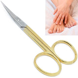 Camila Solingen CS05 Professional Nail Cuticle Scissors, Hypoallergenic Gold Plated Sharp Curved Manicure Pedicure Grooming for Finger and Toe Nail Care. Made of Stainless Steel in Solingen, Germany