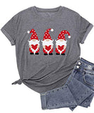 Valentine's Day Shirt for Womens Cute Gnomes T-Shirt Love Heart Printed Shirts Short