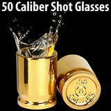 The Original 50 Cal Shot Glass, Set of 2 Shot Glasses Shaped like 50 Caliber Bullet