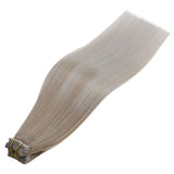 LaaVoo 22” Tape in Human Hair Extensions Blonde Balayage Skin Weft Natural Hair Extensions Tape in Blonde Straight Tape on Blonde Hair Extensions Invisible Ash Blonde Balayage Light Blonde 20pcs/50g