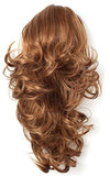Onedor 15" Synthetic Fiber Curly Ponytail Hair Extension hairpiece with Clip-in Jaw Clips, Dual-Use Hair Extensions (27#-Strawberry Blonde)
