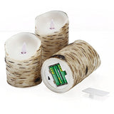 comenzar Flickering Candles, Candles Birch Set of 4 5" 6" Birch Bark Battery Candles