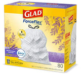 Glad ForceFlex Tall Kitchen Drawstring Trash Bags 13 Gallon White Trash Bag