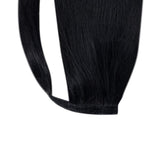 RUNATURE Ponytail Hair Extensions Real Hair 16 Inch Ponytail Extensions Black Human Hair Extensions 80g Wrap Around Ponytail Hair Natural Hair Extensions Silky Straight Hair
