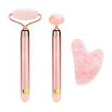 Electric Jade Roller and Gua Sha Massager Set - Anti Aging Face Eye Body Massager for Wrinkles, Skin Firming, Lifting and Slimming - 100% Natural Jade Roller and Jade Stone Guasha Beauty Tool