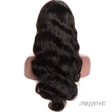 Fullove Brazilian Human Hair Body Wave Wigs with Bangs 150% Density Unprocessed Virgin Machine Made None Lace Front Body Wave Human Hair Wigs for Black Women (20Inch,Natural Color)