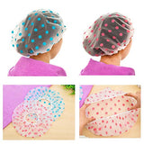 Shangling Shower Caps, 3 Pcs Waterproof Bath Caps Plastic Reusable Shower Caps