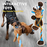 EASTBLUE Reindeer Dog Squeaky Toys: Cute Plush Stuffed Puppy Chew Toy