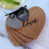 Kate Aspen "Heart" Cork Coasters, Set of 4