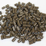 200 PCS 4mm Dark Brown Color Copper Silicone Tube Micro Ring For I Bonded Tipped Human Hair Extension