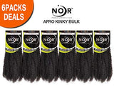 6 Pack of Janet Collection Synthetic Hair Braids Noir Afro Kinky Bulk 24" (2)