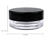 Beauticom 3G/3ML Round Clear Jars with Black Lids for Small Jewelry, Holding/Mixing Paints, Art Accessories and Other Craft Supplies - BPA Free (Quantity: 1000pcs)