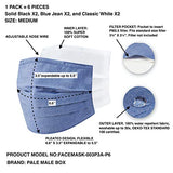 PALE MALE BOX FABRIC FACE MASKS Water Repellent Pleated Style with Nose wire