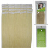 16-24 Inch Color Long 17 Colors 5 Length Tape in Premium Remy Human Hair Extensions_20 Pcs Set 70g Weight Straight Women Beauty Salon Style Design (16inch 30g with 20pcs, 60 platinum blonde)