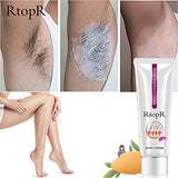 RtopR Mango Hair Removal Cream, Natural and Painless Permanent Hair Removal Cream, Hair Removal Cream for Women, Smooth and Soft Skin on the Arms, Legs and Underarms, with a Plastic Wiper