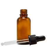 30 ml (1 fl oz) Amber Glass Bottle with Glass Dropper (12 Pack)