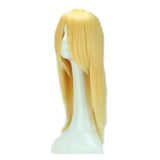 24'' Long Straight Wig Costume Anime Cosplay Wig Straight Bangs Synthetic Wigs (Golden Blonde) for Women With Wig Cap