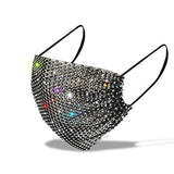 Barode Sparkly Rhinestone Mesh Mask Crystal Colorful Masquerade Ball Party