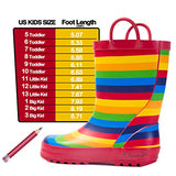 K KomForme Kids Girl Boy Rain Boots, Waterproof Rubber Printed with Handles