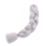 24 inch Jumbo Braiding Hair Jumbo Braid Hair Extensions Jumbo Box Braids Crochet Hair Long Rainbow Colorful for Women Kids DIY High Temperature Synthetic Fiber Silver Grey 5 Bunldes