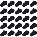 Duufin 25 Pairs Toddler Ankle Socks Low Cut Kids Half Cushion Socks Low Rise Ankle