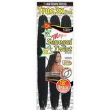 18" 3 Pack Mega Crochet Senegal Twist Braid Kanekalon Futura Fibre Hair-#1B Off Black