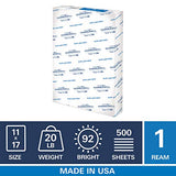 Hammermill Printer Paper, 20 lb Copy Paper, 11 x 17 - 1 Ream (500 Sheets) - 92 Bright