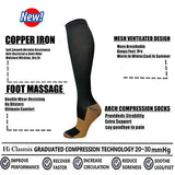 5 Pairs Copper Compression Socks for Men & Women 20-30 mmHg