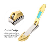 Nail Clippers with Gift Box, Manicure Nail Cutter Stainless Steel Finger Toenail Clipper Mantis Design for Men Women Kids(L-Gold)