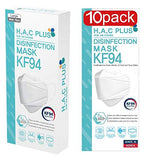 [10 Pack] KF 94 Face Mask for Adult, Protective Mask, H.A.C Plus [Made in KOREA]