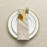 maxmill Jacquard Cloth Napkin 20 x 20 Inch Swirl Pattern Solid Washable Polyester