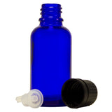 30 ml (1 fl oz) Cobalt Blue Glass Bottle with Euro Dropper (12 Pack)