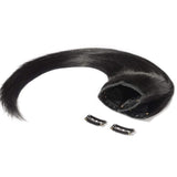 Clip in hair extensions human hair one piece human hair extensions 5 clips 100% Remy Human Hair Straight Natural Black 16"(40cm) - 45g