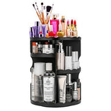 360-Degree Rotating Makeup Organizer, Adjustable Multi-Function Cosmetic Storage Unit, Compact Size with Large Capacity, Fits Different Types of Cosmetics and Accessories, Black