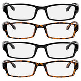 Reading Glasses -9501HP - 4 pk - 2 Black & 2 Tortoise -1.00